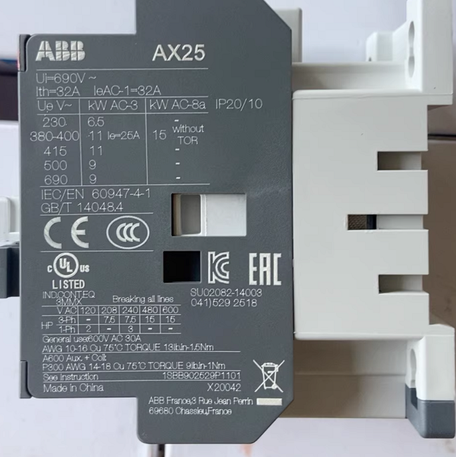 AX25-30-01-84 ABB Ac contactor Efficient reliable motor control solutions