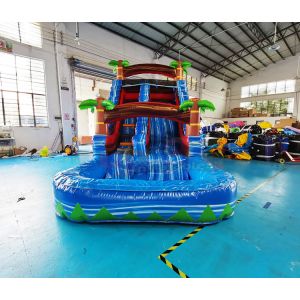 Colorful 18OZ PVC Outdoor Inflatable Water Slides For Public