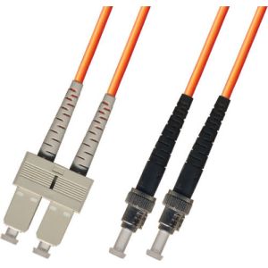 Cheap multimode Duplex Fiber Optic Patch Cable 3M ST-SC 62.5/125 Orange for sale