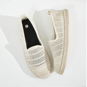 Solid Pattern Espadrilles Shoes With Canvas Upper Material And Cotton Lining