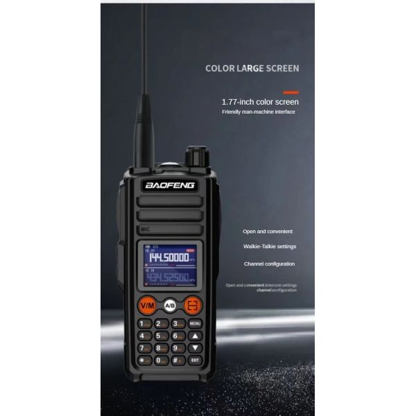 UV27 Walkie Talkie Two Way Radio with 1500mAh Battery IPX4 Water Resistance and 16 Storage Channels for Outdoor Use