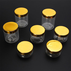 Factory sell Ice Cream Wide Mouthed Jar with aluminum cap, PET Jars With Bamboo