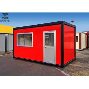 Red Flat Pack Container House , Single Container House For Living / Administrati