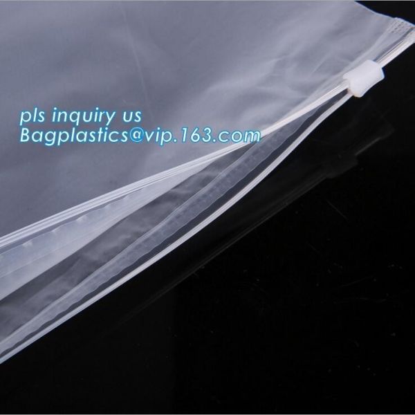 PP Flat Slider Zipper for PP Zipper Bag, Cloth package PE slider zip bag,