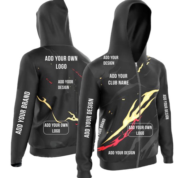 Custom Racing Teamwork Hoodie Windproof Zip Up Pullover with Cotton Polyester