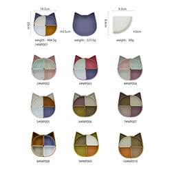 Cat Face Style Silicone Section Plate With CE BSCI Certification