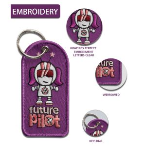 Custom Embroidered Key Tags Personalized Embroidered Keychains Merrow Border