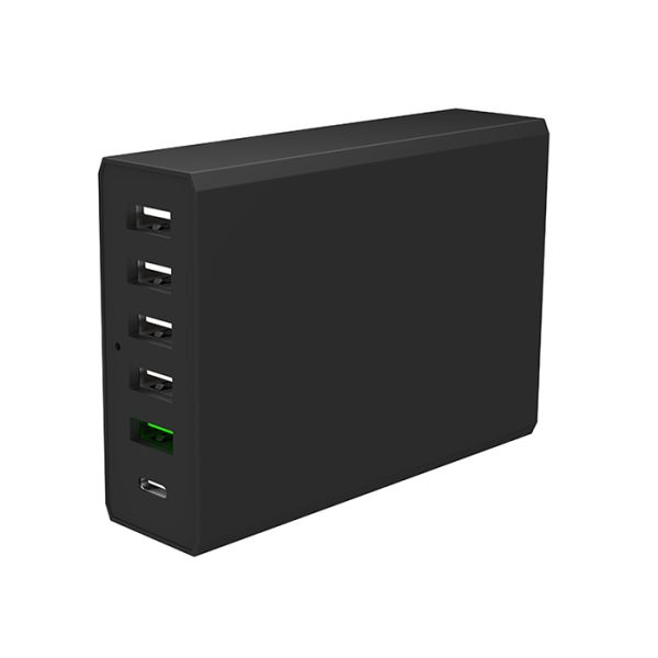 6 Ports USB C PD Chargers KC CE CB 60W Type C Charger QC 3.0 240V