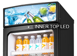 350L Fan Cooling Supermarket Vertical Single Door Cooler Beverage Display Showcase Fridge