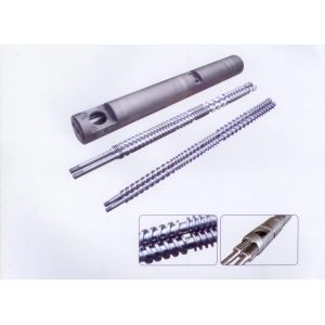 Cheap Contra Rotating Bimetallic Screw Barrel , Twin Screw &amp; Barrel For Plastic Machine for sale