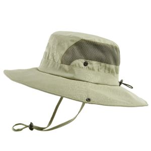 Summer Men'S Outdoor Leisure Big Brim Two Styles Fisherman Hat With Windproof
