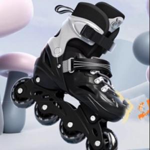 China Black Multi Scene Skating Shoes 4 Wheel Multifunctional With PVC Outsole on sale