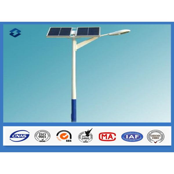 8m two Panels solar light pole with 160 Km / Hour Wind Speed Against earthquake