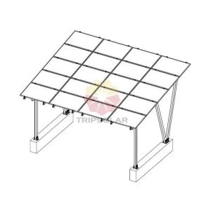 1.4KN/m2 Snow Load and 60m/s Wind Load Aluminum Structure for Solar Carport Mounting
