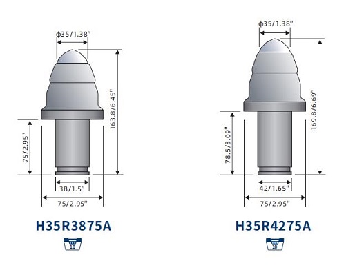 Point Attack Rock Cutting Tools For Replacement Of Road Headers Attachment