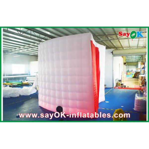 Camber Inflatable Party Photo Booth Windproof With LED Light And Red Curtain
