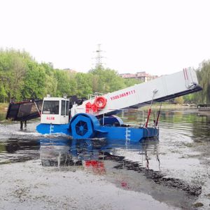 Semi Automatic Aquatic Weed Harvester Trash Skimmer 24kw