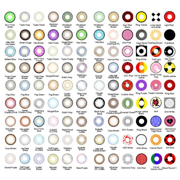 AURORA QUEEN Colored Eye Contact Lenses Natural HEMA 14.2mm For Cosplay Myopia