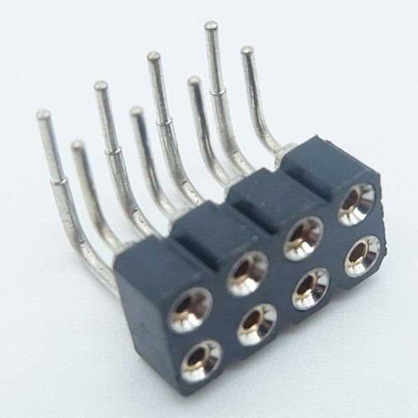 board to board connector double row machined female header 2.54mm pitch h=3.0/7
