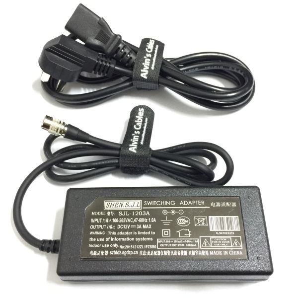 Alvin's Cables 4 Pin Male Hirose to 12V 3A Power Adapter for Sound Devices