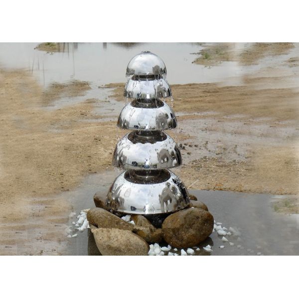 Quality Mirror Polished Stainless Steel Water Feature Five Semicircle Design wholesale
