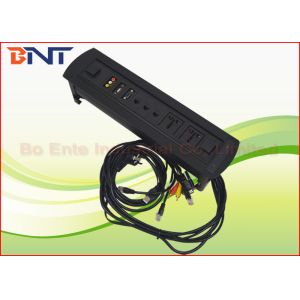 Conference Desk Mounted Power Sockets With USB / RJ45 / VGA Connection Cables