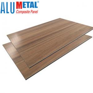 Cheap 5mm Wooden Brushed Aluminium Composite Panel High Glossy for sale