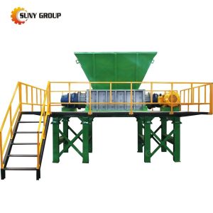 Solid Hard Metal Waste Management Machine Double Shaft Shredder with 2300KG