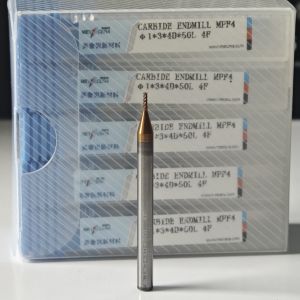 China MPF4 Solid Carbide 4 Flutes Flat End Mill 1mm for Cutting Carbon Steel Φ1x3x4Dx50mm on sale