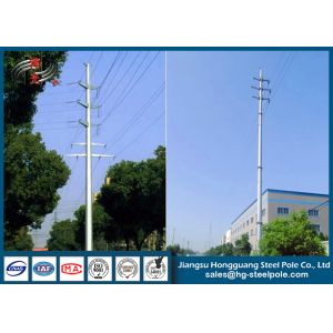 Anticorrosive Tapered Steel Electrical Power Pole Octagonal , Dodecagonal