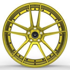 2PC Forged Rims 20 And 21" Polished Gold 5x112 Bolt Pattern For Audi S6 C8