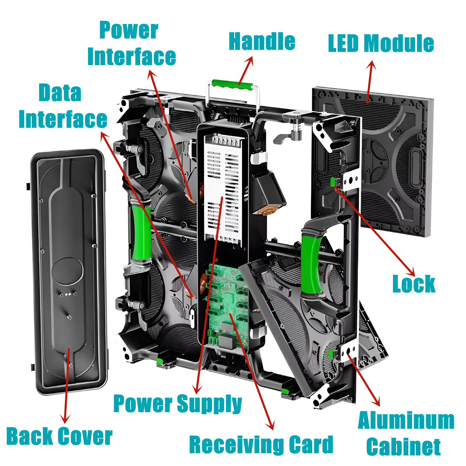 500x500mm Indoor Outdoor LED Wall Display Rental P2.6 P2.976 P3.91 Stage Background