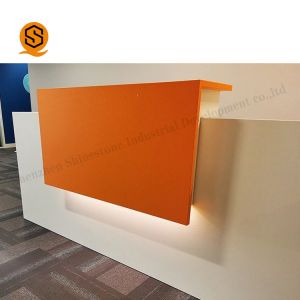 Modified Acrylic Stone Regular Two Person Reception Desk Flame Resistant