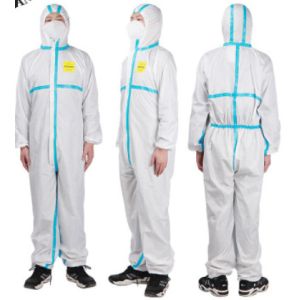 China 63 GSM PP+PE Disposable Protective Clothes on sale
