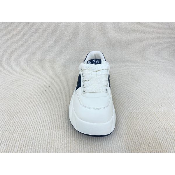 Quality Breathable Microfiber White Platform Trainers With Flat Heel And Lightweight wholesale