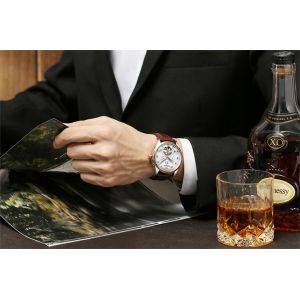 Charm 3ATM Mechanical Wrist Watch 20mm Wide Soft Leather Strap