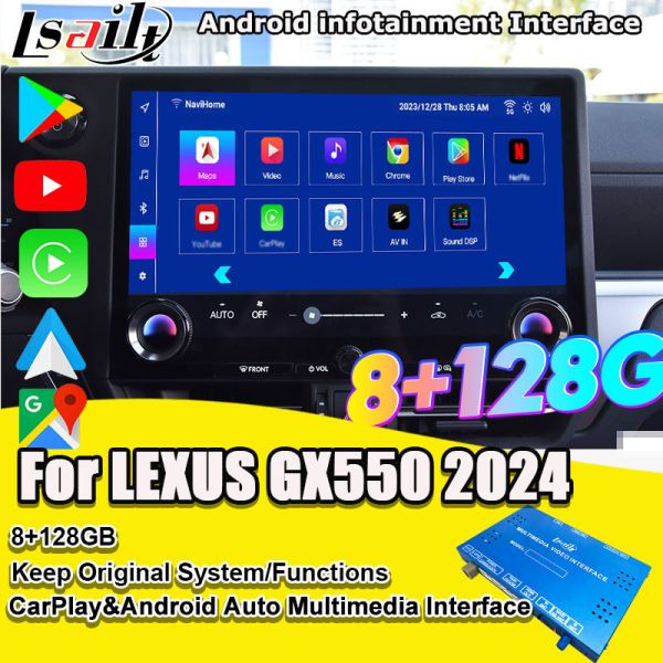 Quality Pin to Pin Android Infotainment Interface for Lexus GX550 2024 RX NX LX ES Included YouTube, NetFlix, Google Play, Waze wholesale