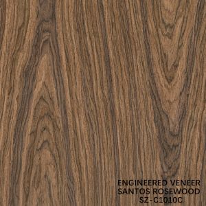 Laminated Santos Rosewood Wood Veneer Crown Grain Thickness Can Be Customized 0