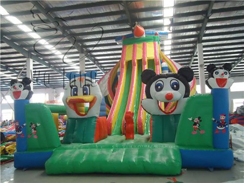 Quality big cartoon commercial inflatable bouncy slide wholesale