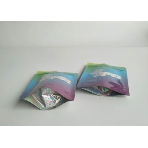 Moisture Proof Plastic Pouches Packaging Clearly Window Holographic Cookies With