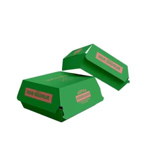 Custom Hamburger Boxes with Customized Design and Eco-Friendly Kraft Paper