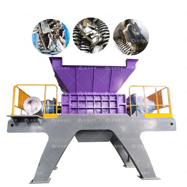 Industrial Double Shaft Metal Shredder with 55 kW Power 5000 kg Weight and 9CrSi
