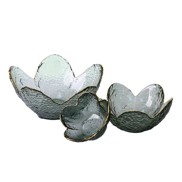 16cm Sakura Shaped Solid Colored Glass Salad Bowel, Ketchup Saucer Appetizer Plates