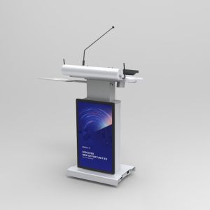 Digital Multimedia Podium Audio Visual Smart Lectern With Microphone And Speaker