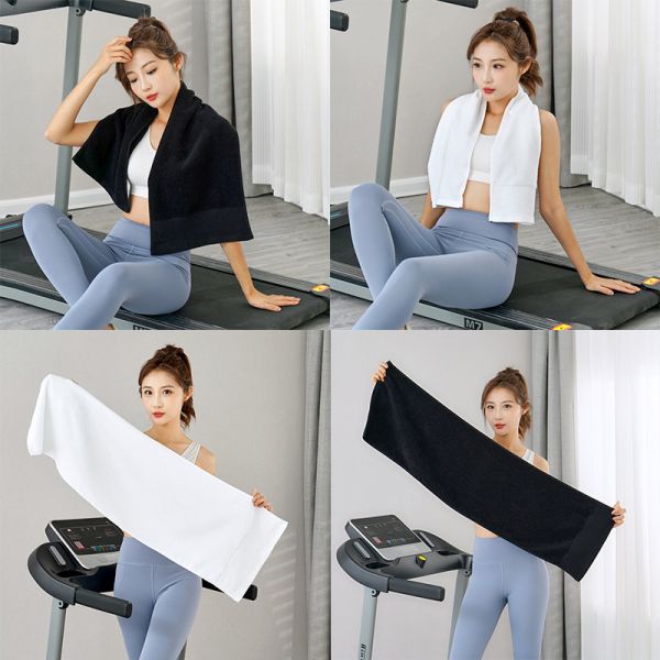 Home Hotel Traveling Spa Pure Cotton Towel with Custom Logo Printing White Black