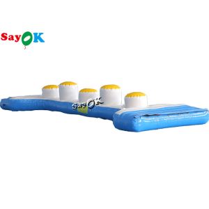 Customized Large Inflatable Water Park Equipment Cylindrical Log Bridge