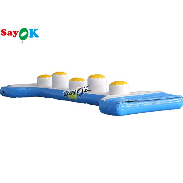 Customized Large Inflatable Water Park Equipment Cylindrical Log Bridge