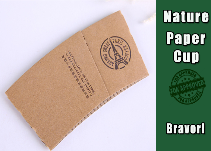 Disposable Paper Cup Sleeves Various Size Heat Resistant For Hot Coffee