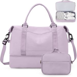 Airplane Friendly Carry On Dufflel Travel Bag With Wet Pocket Waterproof Large