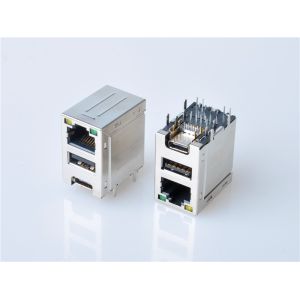 HULYN,RJ45 Modular Jack Connector, Shielded RJ45 + type-c Connector, Through